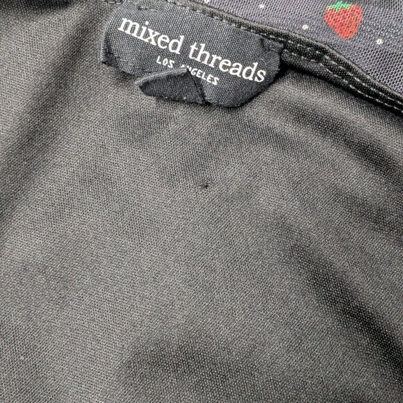 Y2K Strawberry Print Ruched Mesh Top Women Size 1X Coquette Polka Dot Whimsigoth - Picture 7 of 10